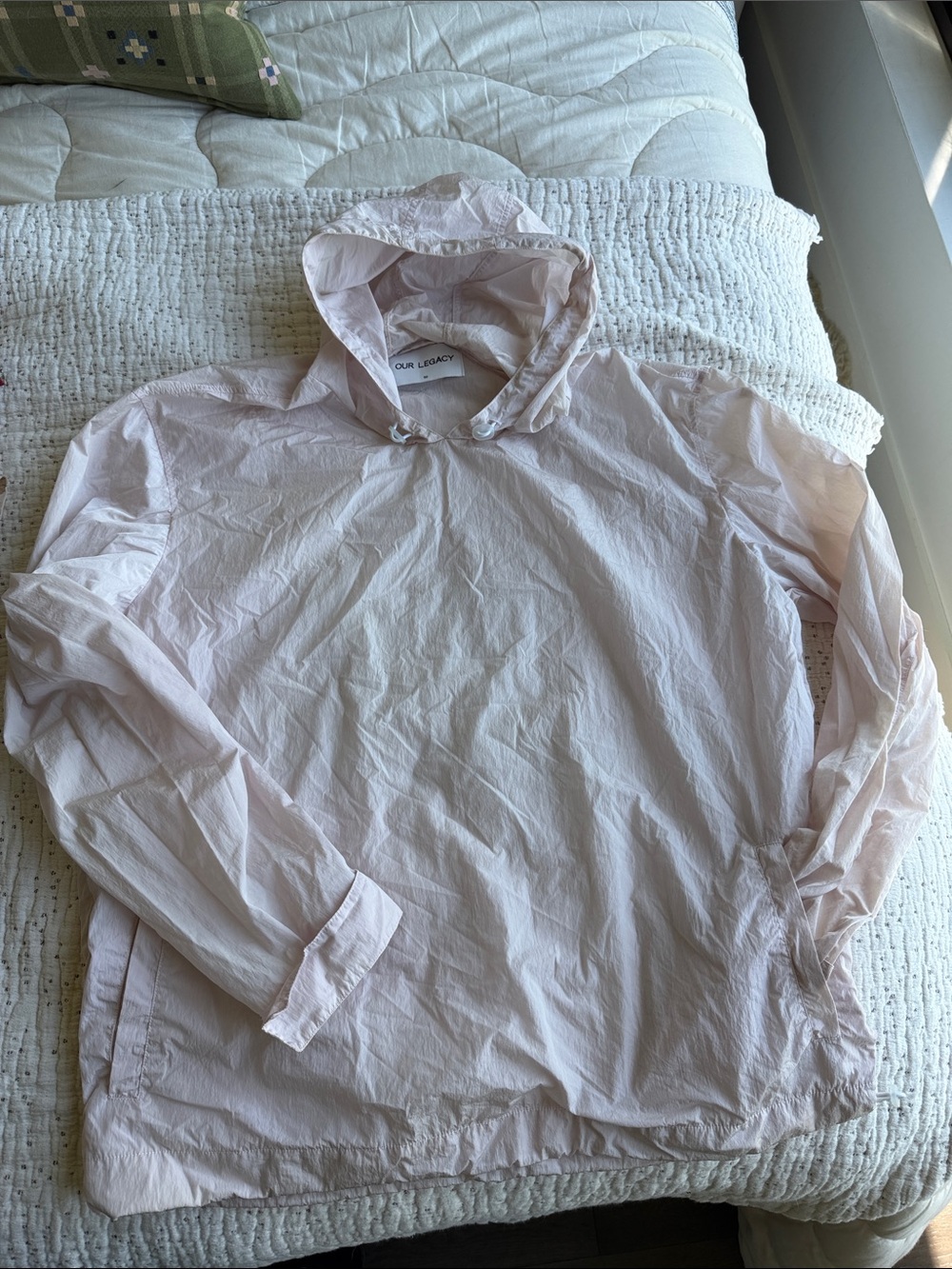 Our Legacy Pale Pink Hooded Pullover Shell Windbreaker/ Adriondak